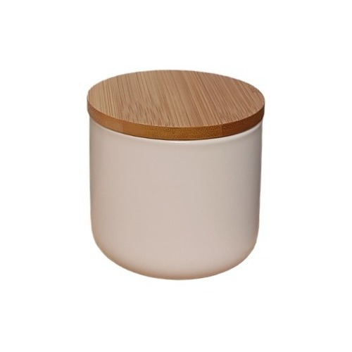 Frasco Cerámica Con Tapa Madera Bamboo Mini 250 Ml