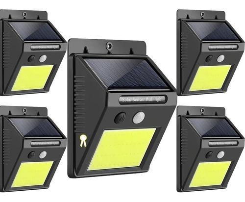 Pack X5 Foco Solar Exterior 48 Led Con Sensor De Movimiento