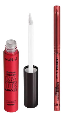 Lipkit Vult Rubi - Batom + Lapiseira Vermelho 5ml