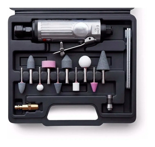 Amoladora Recta Neumatica Kit 16 Pz Matriceria Mini Torno P