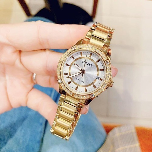 Imagen 3 de 5 de Citizen Eco-drive Swarovski Gold Fe6062-56a ....... Dcmstore