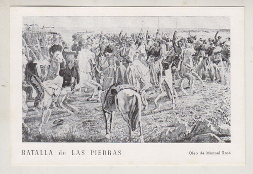 1954 Uruguay Militaria Postal Batalla De Las Piedras X Rose