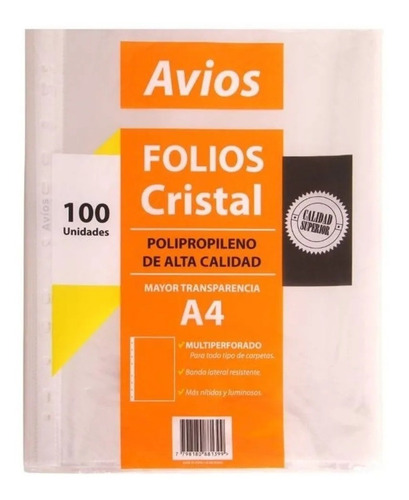 Folios A4 Borde Blanco X 100 Unidades - Avios