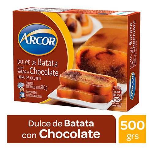 Dulce De Batata Con Chocolate Arcor Estuche Sin Tacc 500 Gr