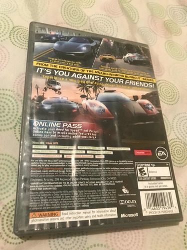 Need For Speed Hot Pursuit Para X Box 360 (Usado)