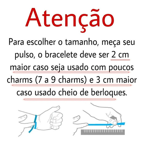 Bracelete Para Berloque Coração Prata 925 Legitima De Lei