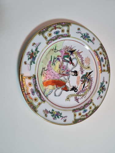Antigo Prato Decorativo Em Porcelana Chinesa