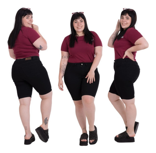 Imagen 4 de 5 de Bermuda Mujer Jean Elastizada Calidad Premium Talle 46 Al 54