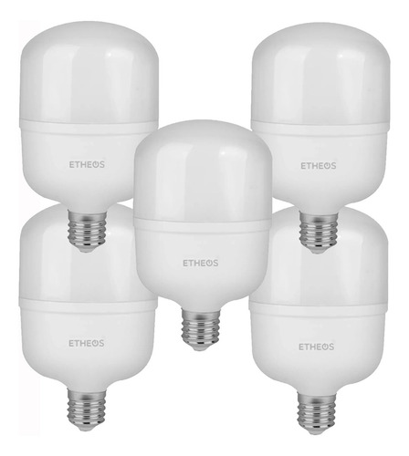 Pack X 5 Lampara Led 50w Luz Fria Galponera Alta Potencia Rosca E40 Etheos Color De La Luz Blanco Frio
