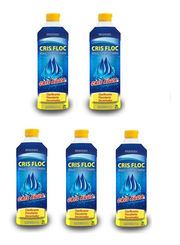 Kit 5 Crisfloc Clarificante Floculante Decantador De Piscina