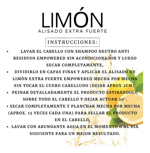 Alisado Limón Cremoso Forte Todo Tipo 1lt