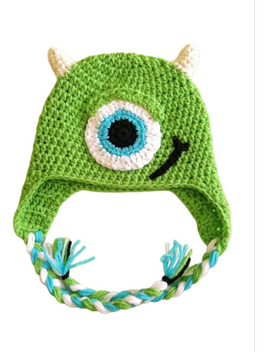 Gorro Mike Wazowski Niños Y Adultos Crochet