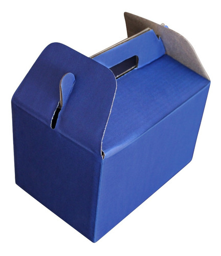 10 Cajas De Cartón Lonchera, Boxlunch De 18x12x11.5 Cm Azul