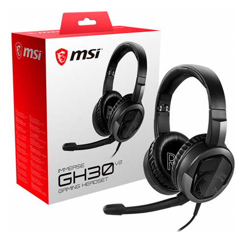 Auriculares Gamer Msi Immerse Gh30 V2 Pc C/micrófono Pcreg Color Negro