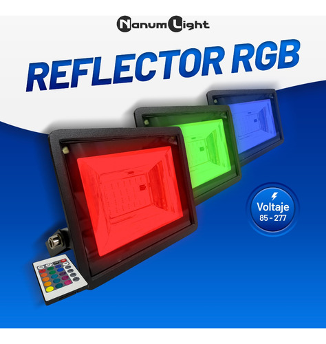 Reflector Led Rgb 50w (85-277v) Ip66 / 6500k Nanum Light