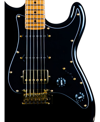 Guitarra Electrica Jet Guitars Js400 Black Maquinaria Dorada