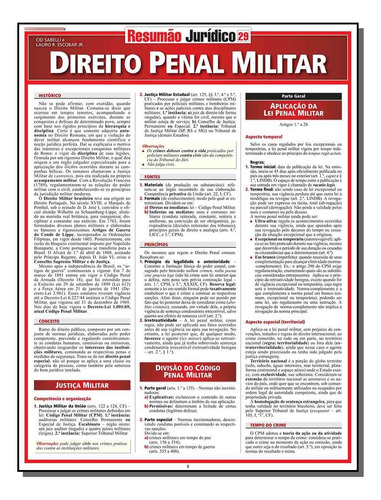 Libro Resumao Juridico Vol 29 Direito Penal Militar De Escob