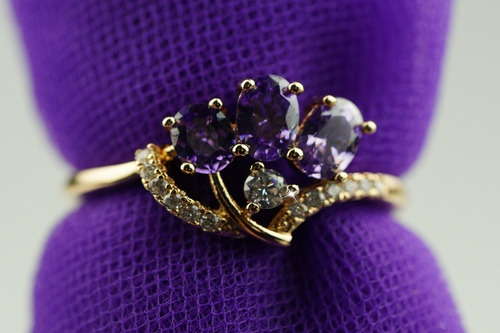 Anillos Compromiso Oro 18k Bugambilia Regalo Mujer Boda Dama