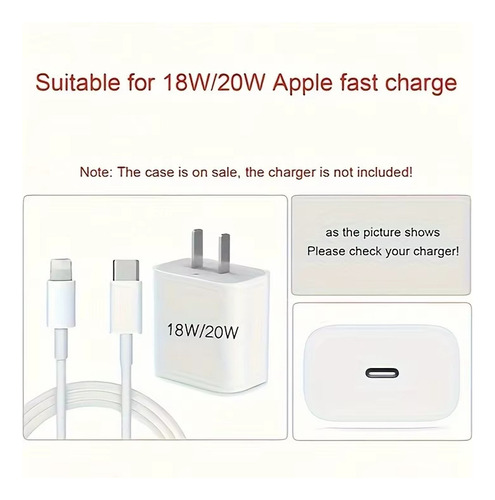 Funda For iPhone +estuche De Protección De Cargador Y Cable