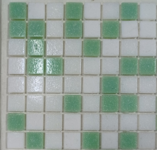 Mosaico De Vidrio Comb. Blanco-verde Piscina 2x2 Cj=4,28mts2