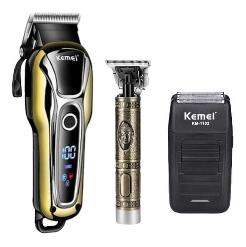 Pack Inicial 3 Maquinas Kemei 1990+ Kemei 1974-a + Shaver 