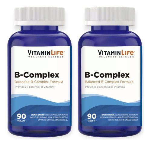 2 Frascos B-complex 90 Tabletas - Vitaminlife