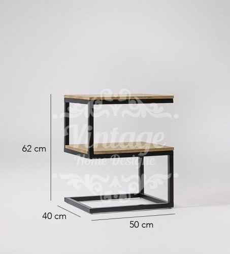 Imagen 4 de 5 de Mesa Metalica Auxiliar Denver Vintage Home Designe - Natural