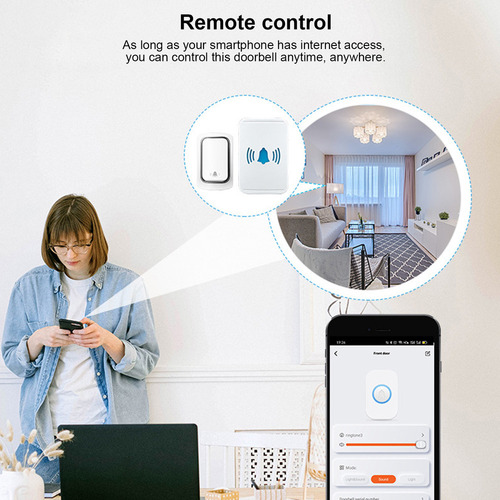 Timbre Inalámbrico Inteligente, Conexión Wifi, Control Remot