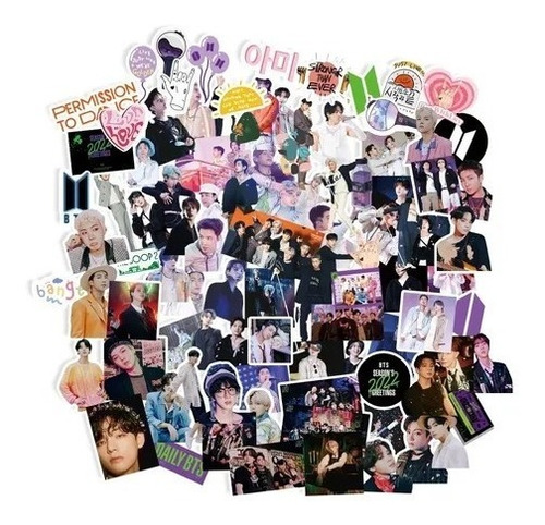 Bts 100 Calcomanias Stickers Contra Agua Idol Coreano