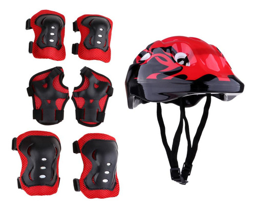 Nuevo 7pcs Skating (58-62cm) Rodilleras Y Coderas Set De