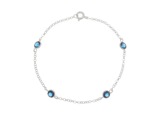 Pulseira Feminina Prata 925 Pedras Redonda De Zircônia 5mm