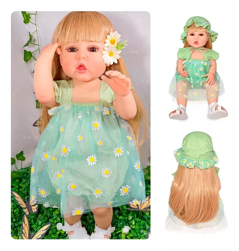 Boneca Bebe Reborn Malkitoys Silicone Loira Summer 55cm - Malki toys