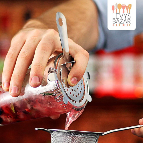 Imagen 8 de 9 de Set Kit Bartender Barman Completo Coctelera Trago Acero Inox