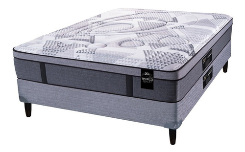 Colchón 2 plazas de resortes King Koil 120 Gold Luxury Pocket blanco, gris y negro - 140cm x 190cm x 33.5cm con Euro pillow