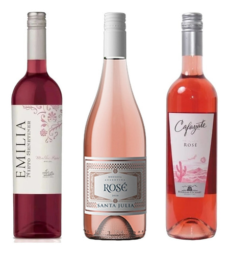 Vino Emilia Rosado Malbec + Cafayate Rose + Santa Julia Rose