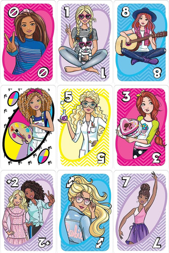 Barbie Juego De Cartas Uno Para Noche Familiar, Juego De Vij