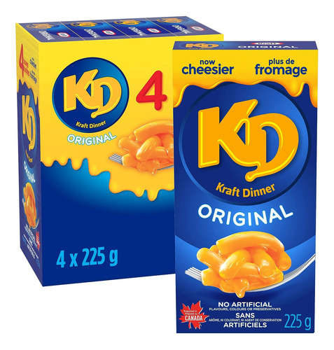 Kraft Dinner Macarrones Y Queso Originales, Caja De 7.94 Oz,