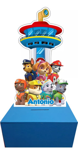 Paq13. Paw Patrol Centro De Mesa  Alcancia Personalizada