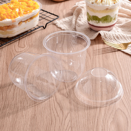 Tazas Desechables For Mousse, 50 Uds., Pastel Con Tapa,