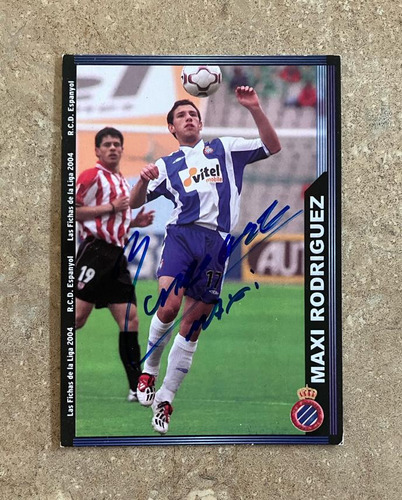 Tarjeta Liga 2004 Firmada Maxi Rodríguez Espanyol Argentina