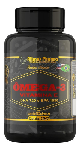 Ômega-3 E Vitamina E Dha 720 Mg E Epa 1080 Mg 120 Cápsulas