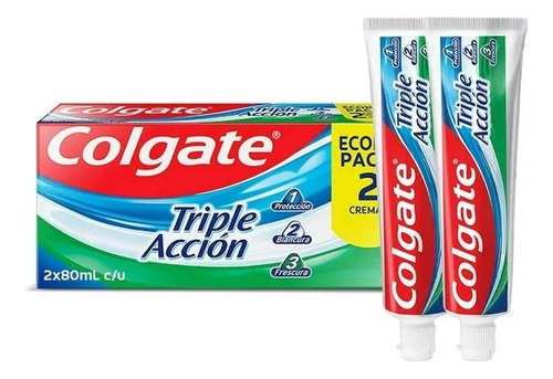 7 Pza Pasta Dental Colgate Triple Acción Familiar Menta.