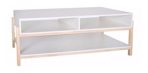 Mesa Central Ratona Para Living Fusion En Blanco 45x126x65cm