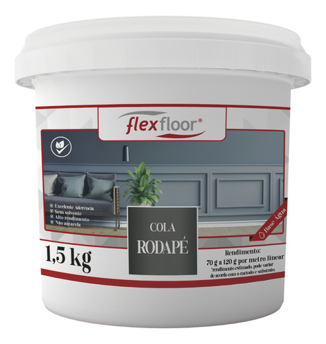 Flexfloor cola rodapé de madeira mdf poliestireno colagem rápida 1,5kg