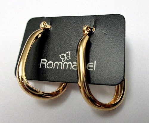 Imagem 6 de 7 de Brinco Argola Lisa Rommanel Folheado A Ouro 18k 520808