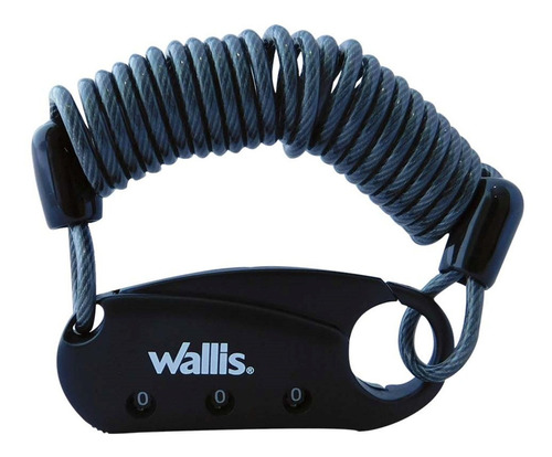 Candado Combinación Gancho Cable 3 Discos Negro Wallis