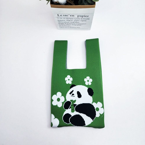 Bolso De Punto Panda, Hecho A Mano, Regalo Para Mujeres Y Ni