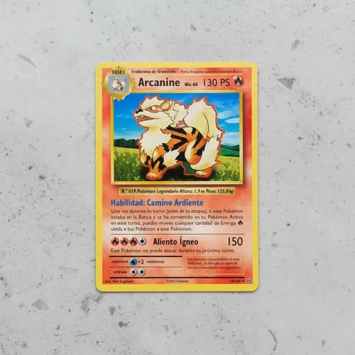 arcanine pokemon card 18/108 - Reverse Holo Rare if this Pokmon was on the Bench and became your Active Pokmon this turn Cartas Pokemon Arcanine 18/108 Espaol