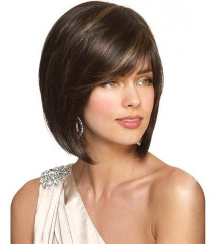 A Natural Corto Pelucas Bob Encaje Frente Cabello Humano