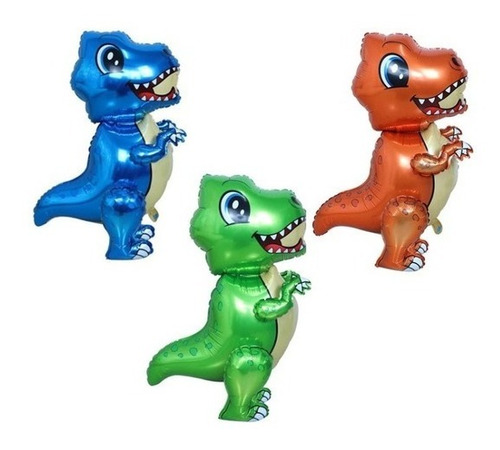 3 Globos Dinosaurios 4d Que Caminan 